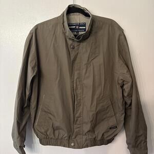 Vintage MEMBERS ONLY MARINER Men Med Full Zip Windbreaker Jacket Brown/Tan D11-7